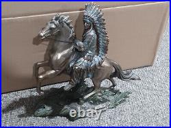 Top Collection Chief Sitting Bull on Horseback Statue Native American Sculp