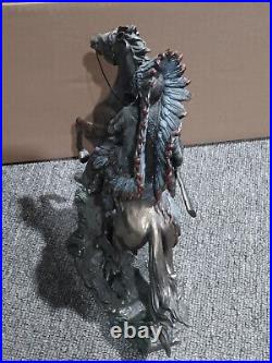 Top Collection Chief Sitting Bull on Horseback Statue Native American Sculp