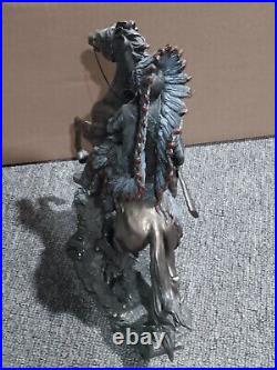 Top Collection Chief Sitting Bull on Horseback Statue Native American Sculp