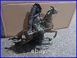 Top Collection Chief Sitting Bull on Horseback Statue Native American Sculp