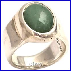 UNFORGETTABLE VINTAGE NAVAJO Wyoming Aventurine STERLING SILVER RINGsz10.45