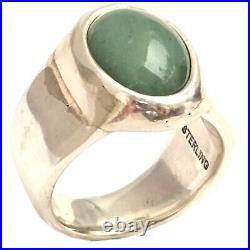 UNFORGETTABLE VINTAGE NAVAJO Wyoming Aventurine STERLING SILVER RINGsz10.45