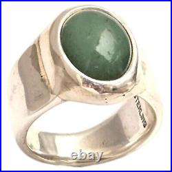 UNFORGETTABLE VINTAGE NAVAJO Wyoming Aventurine STERLING SILVER RINGsz10.45