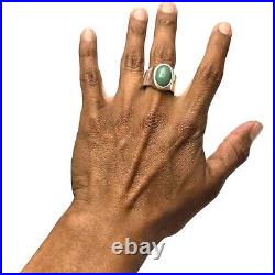 UNFORGETTABLE VINTAGE NAVAJO Wyoming Aventurine STERLING SILVER RINGsz10.45