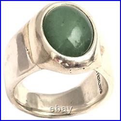 UNFORGETTABLE VINTAGE NAVAJO Wyoming Aventurine STERLING SILVER RINGsz10.45