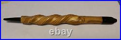 Unique NATIVE AMERICAN HAND CARVED TWISTED WOODEN SPIRAL PIPE STEM Signed RW 11