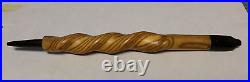 Unique NATIVE AMERICAN HAND CARVED TWISTED WOODEN SPIRAL PIPE STEM Signed RW 11