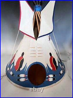 VINTAGE LARGE MODEL of NATIVE AMERICAN PLAINS INDIAN TIPI TEEPEE LAMP