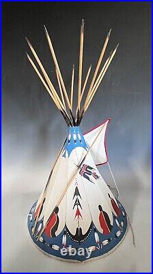 VINTAGE LARGE MODEL of NATIVE AMERICAN PLAINS INDIAN TIPI TEEPEE LAMP