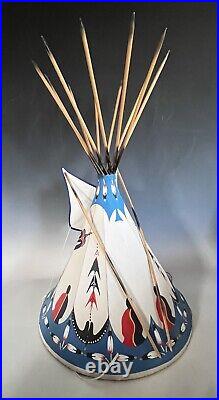 VINTAGE LARGE MODEL of NATIVE AMERICAN PLAINS INDIAN TIPI TEEPEE LAMP