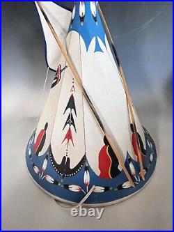 VINTAGE LARGE MODEL of NATIVE AMERICAN PLAINS INDIAN TIPI TEEPEE LAMP