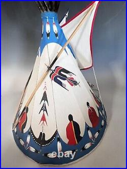 VINTAGE LARGE MODEL of NATIVE AMERICAN PLAINS INDIAN TIPI TEEPEE LAMP