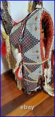 VINTAGE NATIVE AMERICAN FULLY BEADED LARGE TOM DOMIANI Cheyenne Cradle Zaze Doll