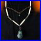 VINTAGE Native American Indian Turquoise, Copal and Beads Double Drop Necklace