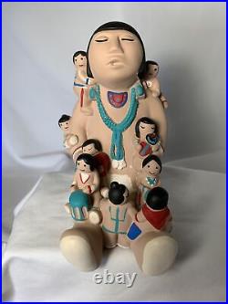 VINTAGE SIGNED Cleo Teissedre Hopi Storyteller Figurine 1986 Rare Hopi Pottery