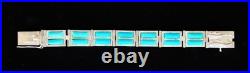 VINTG Navajo NativeAmerican SterlingSilver SleepingBeauty GemTurquoise Bracelet