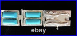 VINTG Navajo NativeAmerican SterlingSilver SleepingBeauty GemTurquoise Bracelet