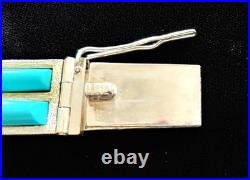 VINTG Navajo NativeAmerican SterlingSilver SleepingBeauty GemTurquoise Bracelet