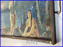 VTG 1920s Native American Maidens Print Uniquely displayed on breakfast Tray