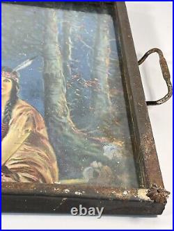 VTG 1920s Native American Maidens Print Uniquely displayed on breakfast Tray