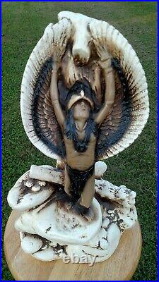 VTG CHALKWARE Native American INDIAN CHIEF Plaster TRIBE Statue Man Cave WARRIOR