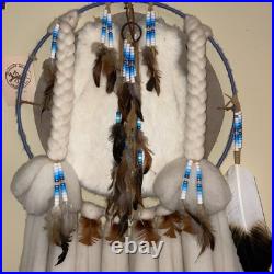 VTG Native American Craft Indian Dream Catcher Mandella Wall Hanging Large 45