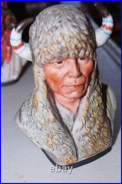 Vague Shadows Native American Indian Statue Busts Chief Geronimo Red Cloud VTG