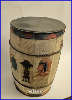 Vint Unami Lenape American Indian Child Handmade TomTom/Drum 1952 Bound Brook NJ