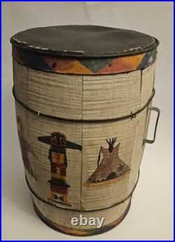 Vint Unami Lenape American Indian Child Handmade TomTom/Drum 1952 Bound Brook NJ