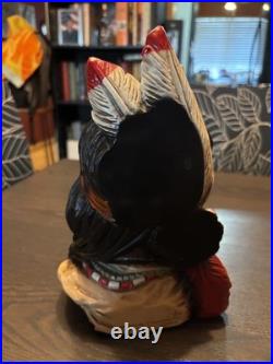 Vintage 1966 Native American Indian Bust UNIVERSAL STATUARY Bookend Statue