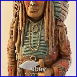 Vintage 1969 Progressive Art Products 22 Ceramic Native American Indian Chief