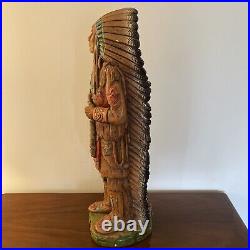 Vintage 1969 Progressive Art Products 22 Ceramic Native American Indian Chief