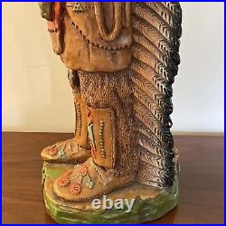 Vintage 1969 Progressive Art Products 22 Ceramic Native American Indian Chief