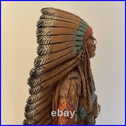 Vintage 1969 Progressive Art Products 22 Ceramic Native American Indian Chief