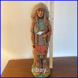 Vintage 1969 Progressive Art Products 22 Ceramic Native American Indian Chief