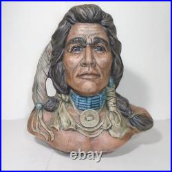 Vintage 1981 PROVINCIAL MOLD NATIVE AMERICAN HEAD BUST INDIAN CHIEF