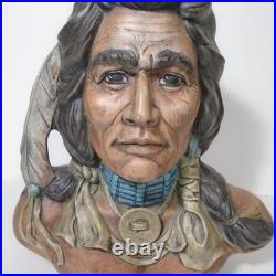 Vintage 1981 PROVINCIAL MOLD NATIVE AMERICAN HEAD BUST INDIAN CHIEF