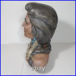 Vintage 1981 PROVINCIAL MOLD NATIVE AMERICAN HEAD BUST INDIAN CHIEF