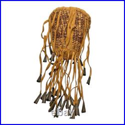 Vintage Apache Burden Basket with Tipped Leather Tassels