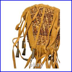 Vintage Apache Burden Basket with Tipped Leather Tassels