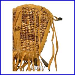 Vintage Apache Burden Basket with Tipped Leather Tassels
