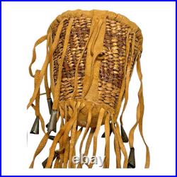 Vintage Apache Burden Basket with Tipped Leather Tassels
