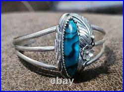 Vintage Billy Slim Sterling Cuff Bracelet Turquoise Navajo Native American