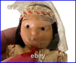 Vintage Bisque Indian Family Native American Boxed Museum