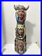Vintage Ceramic Totem Native American Cougar Bear Medicine Man Hand Painted 22H