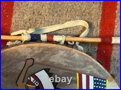 Vintage Ceremonial drum Kiowa Plains Indian American Flag 12 Diam Fresh