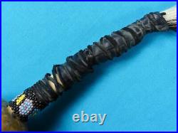 Vintage Custom Handmade Native American Indian Signed Beaded Ceremonial War Club