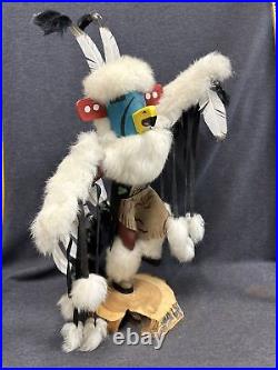 Vintage Eagle Dancer Navajo Kachina Doll Beak Signed Native American 18''Tall