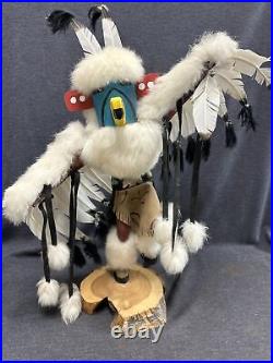 Vintage Eagle Dancer Navajo Kachina Doll Beak Signed Native American 18''Tall