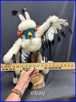 Vintage Eagle Dancer Navajo Kachina Doll Beak Signed Native American 18''Tall